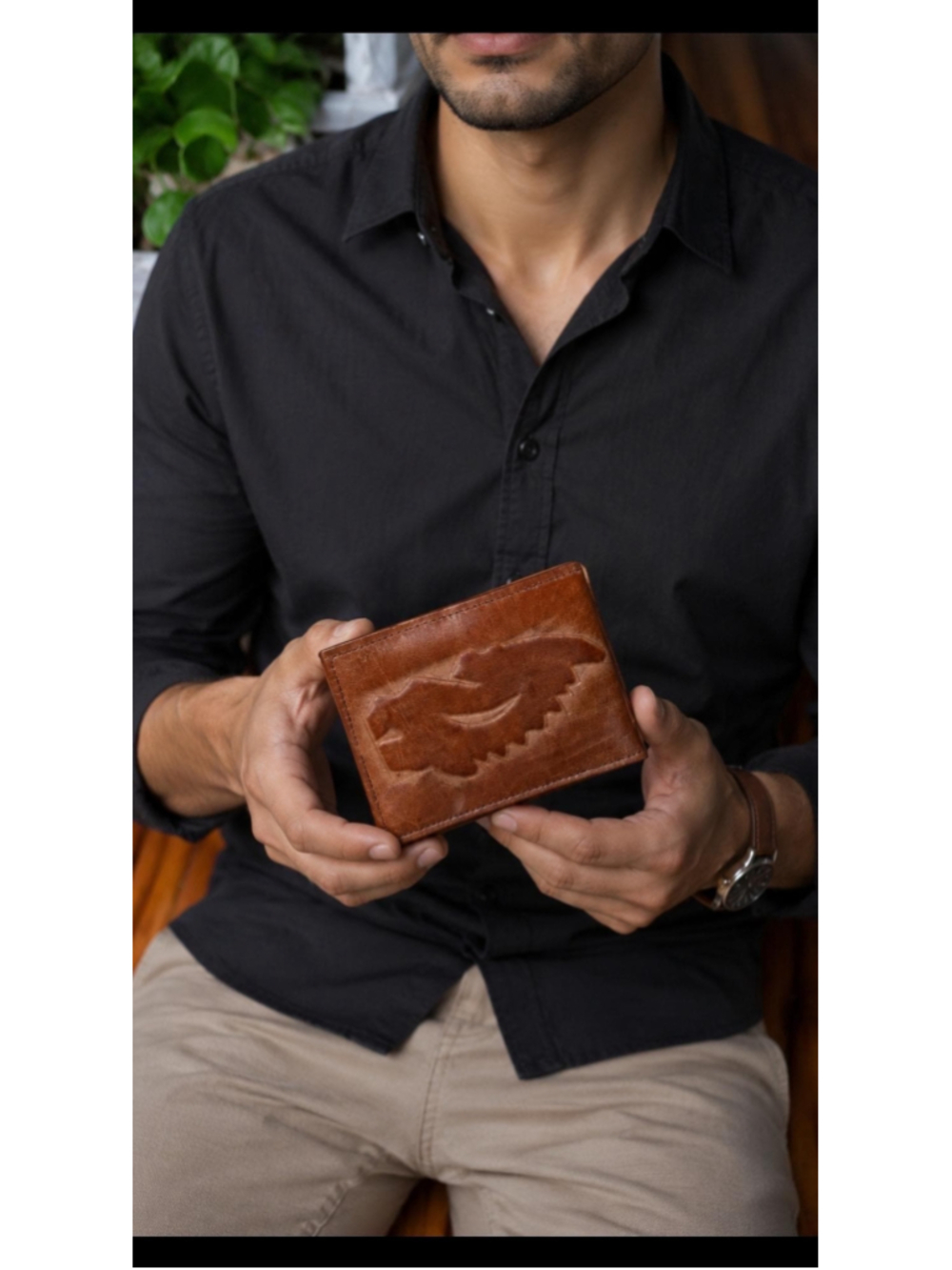 Handmade Brown Leather Bifold Wallet | Slim Card Cash Holder, Vintage Style